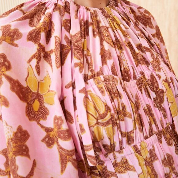 SOLD NWOT ULLA JOHNSON Sefia Silk Mini Dress in Hibiscus S $695 - Picture 7 of 13